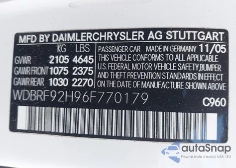 2006 Mercedes-Benz C 280 Luxury 4Matic из США, поврежденный, VIN WDBRF92H96F770179